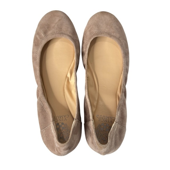 Vince Camuto Ellen Tan Suede Ballet Flats Womens Shoe Sz 9.5 Comfort Memory Foam - Picture 2 of 11